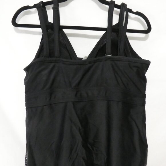 CACTUS | 1X | Elegant Black Tankini | Mesh Side and Upper Panels - Picture 11 of 13